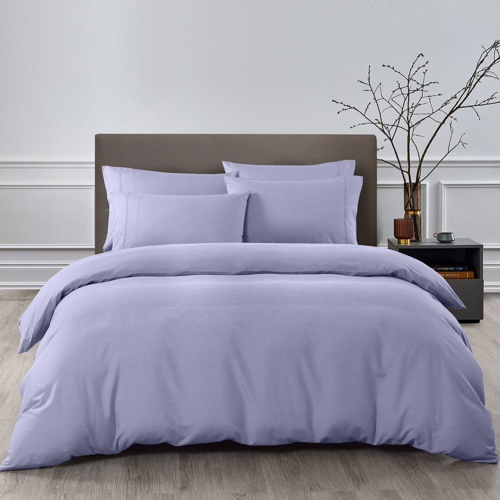 Royal Comfort 2000TC 6 Piece Bamboo Sheet & Quilt Cover Set Cooling Breathable Queen Lilac Grey - House Things Home & Garden > Bedding