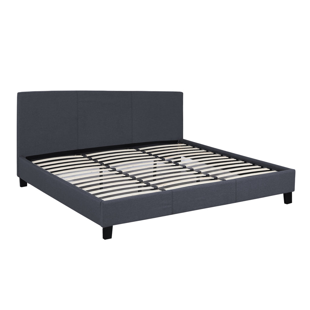 Marva Queen Bed Frame and Headboard - Charcoal - House Things Furniture > Bedroom