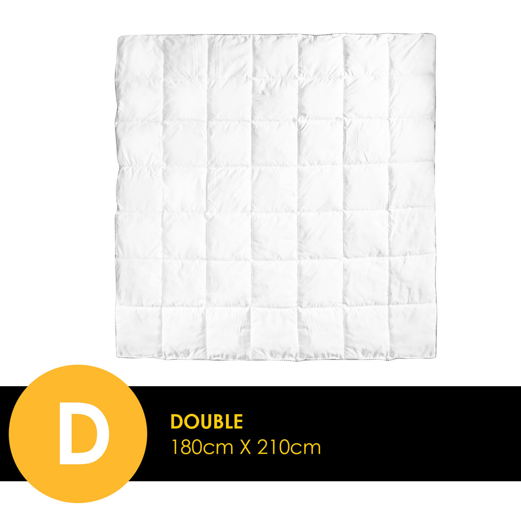 Royal Comfort Bamboo Blend Quilt 250GSM Luxury Doona Duvet 100% Cotton Cover Double White - House Things Home & Garden > Bedding