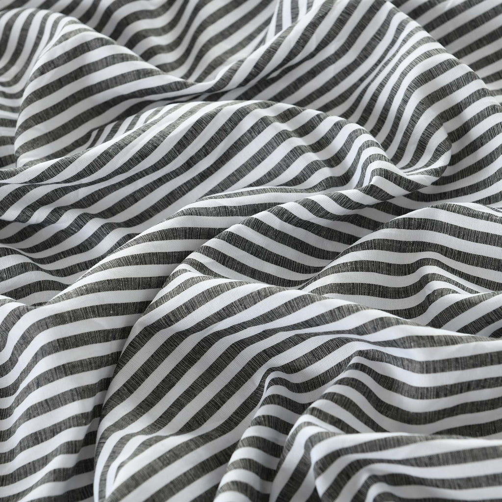 Royal Comfort Stripes Linen Blend Sheet Set Bedding Luxury Breathable Ultra Soft - King - Charcoal - House Things Home & Garden > Bedding