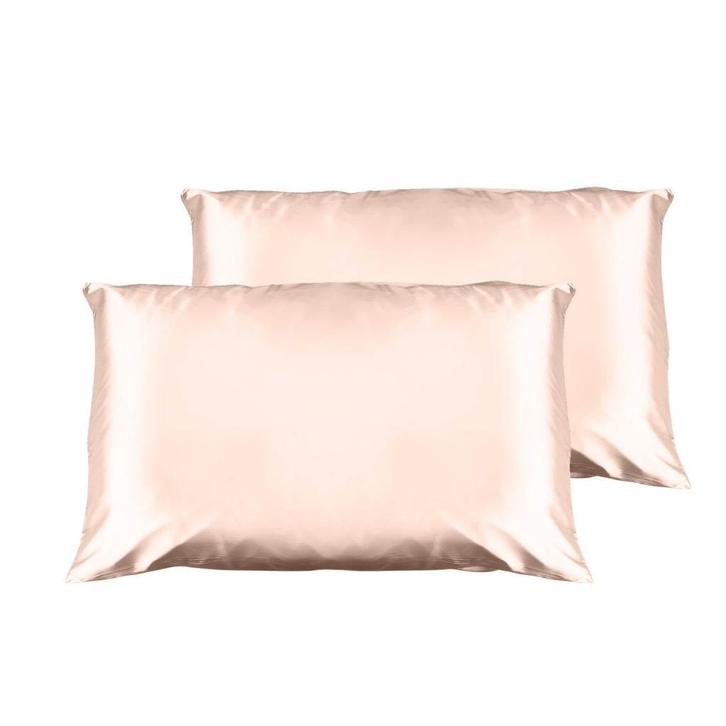 Casa Decor Luxury Satin Pillowcase Twin Pack Size With Gift Box Luxury - Champagne Pink - House Things Home & Garden > Bedding