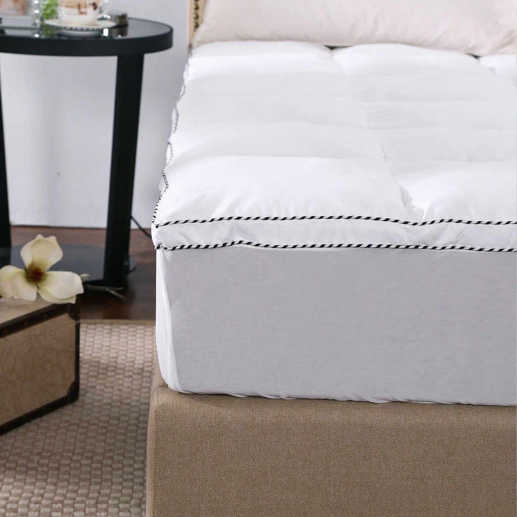 Royal Comfort 1000GSM Luxury Bamboo Fabric Gusset Mattress Pad Topper Cover Queen White - House Things Home & Garden > Bedding