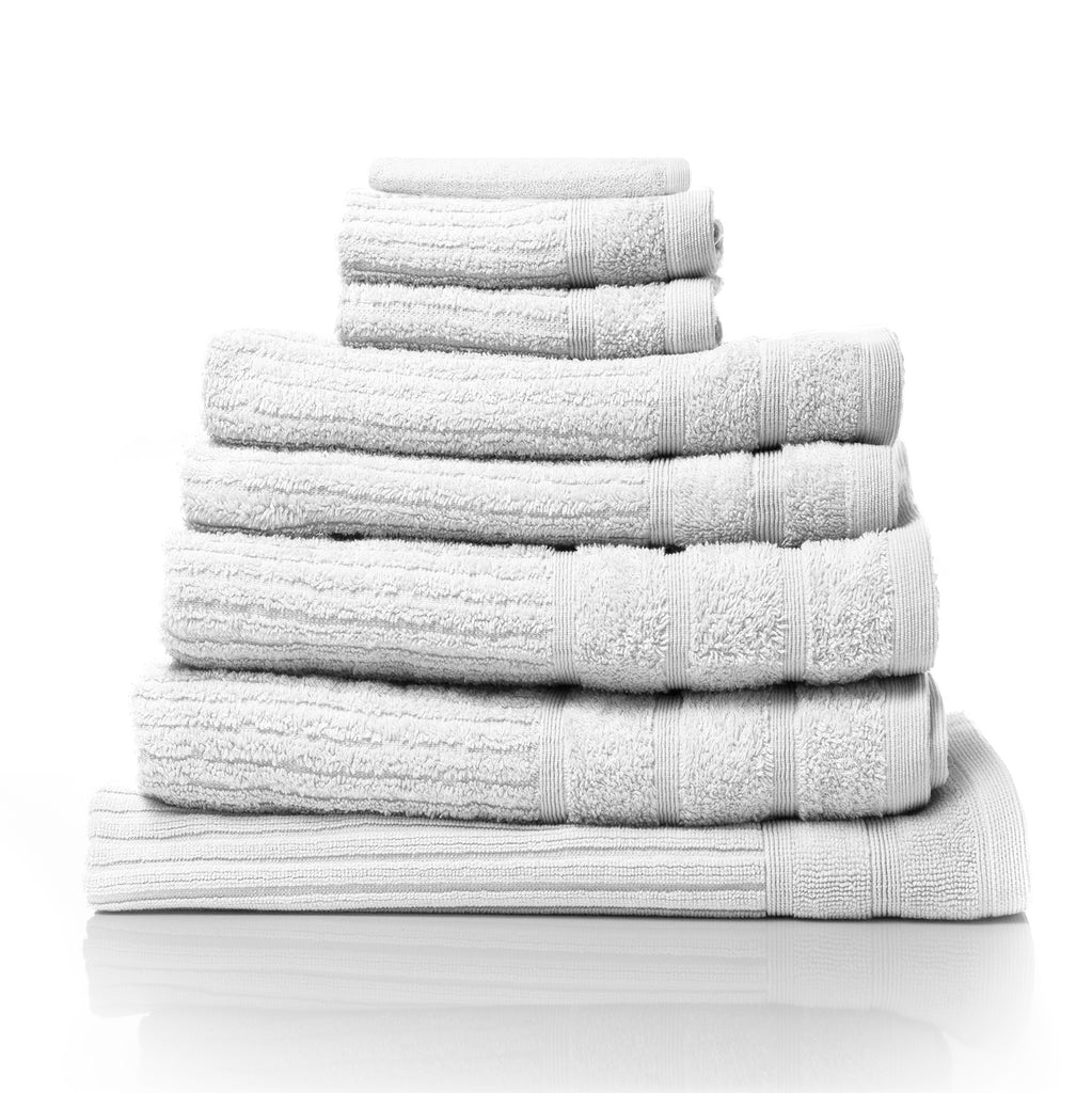 Royal Comfort Eden Egyptian Cotton 600GSM 8 Piece Luxury Bath Towels Set - White - House Things Home & Garden > Bathroom Accessories