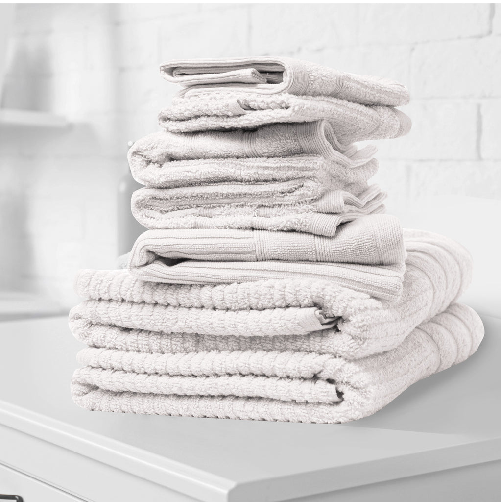 Royal Comfort Eden Egyptian Cotton 600GSM 8 Piece Luxury Bath Towels Set - White - House Things Home & Garden > Bathroom Accessories