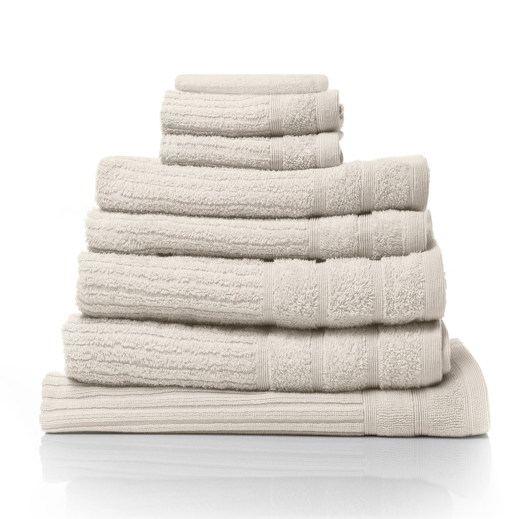 Royal Comfort Eden Egyptian Cotton 600GSM 8 Piece Luxury Bath Towels Set - Beige - House Things Home & Garden > Bathroom Accessories