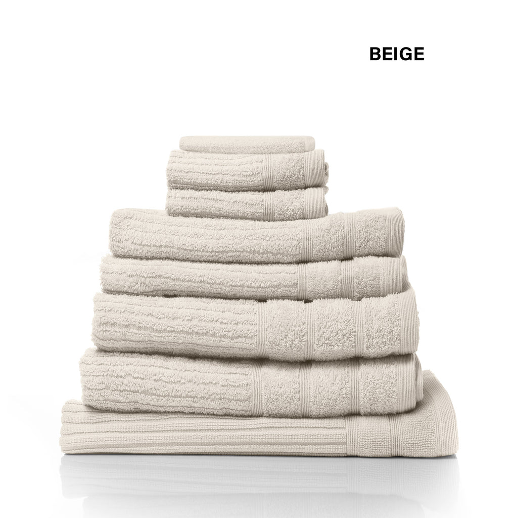 Royal Comfort Eden Egyptian Cotton 600GSM 8 Piece Luxury Bath Towels Set - Beige - House Things Home & Garden > Bathroom Accessories