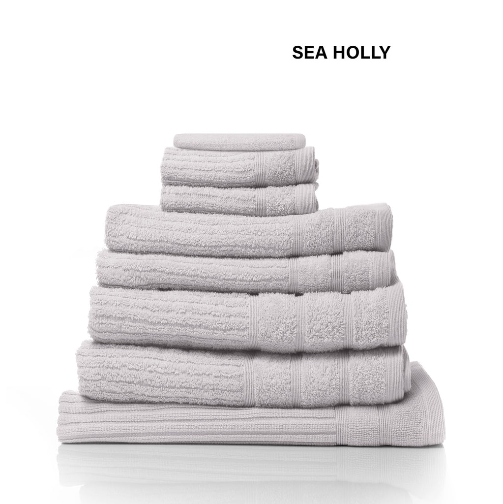 Royal Comfort Eden Egyptian Cotton 600GSM 8 Piece Luxury Bath Towels Set - Holly - House Things Home & Garden > Bathroom Accessories