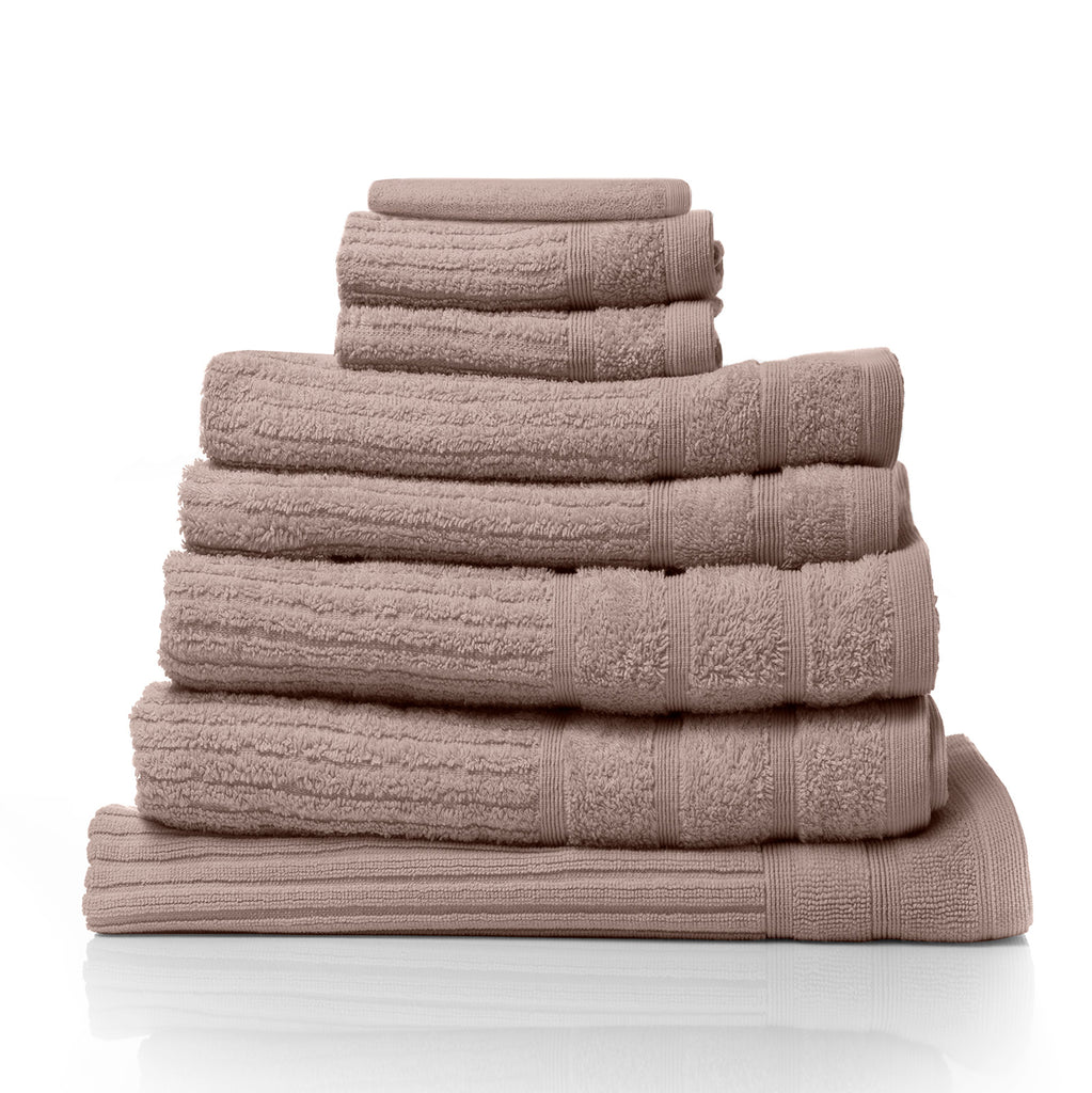 Royal Comfort Eden Egyptian Cotton 600GSM 8 Piece Luxury Bath Towels Set - Rose - House Things Home & Garden > Bathroom Accessories