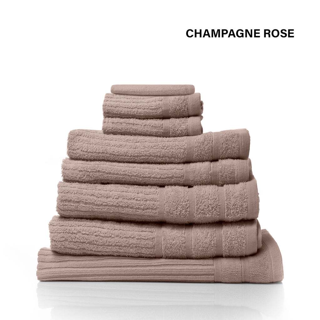 Royal Comfort Eden Egyptian Cotton 600GSM 8 Piece Luxury Bath Towels Set - Rose - House Things Home & Garden > Bathroom Accessories