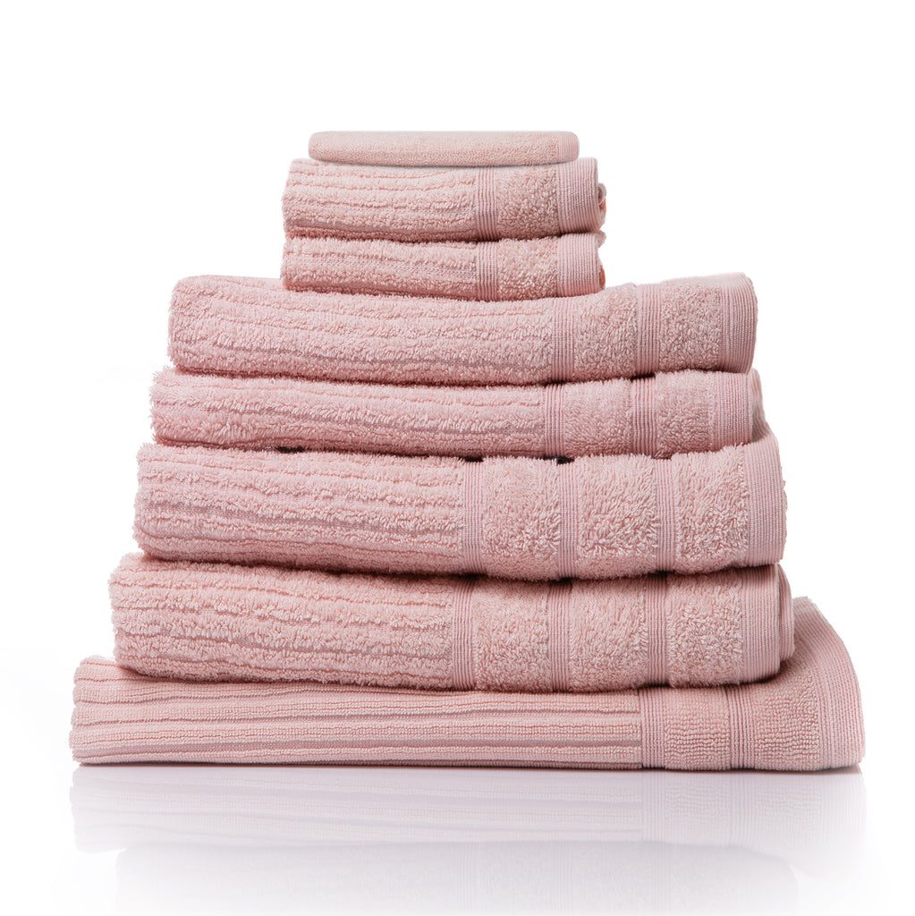 Royal Comfort Eden Egyptian Cotton 600GSM 8 Piece Luxury Bath Towels Set - Blush - House Things Home & Garden > Bathroom Accessories