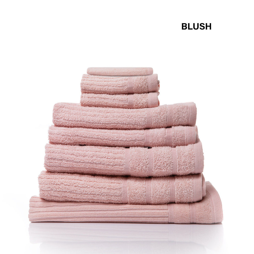 Royal Comfort Eden Egyptian Cotton 600GSM 8 Piece Luxury Bath Towels Set - Blush - House Things Home & Garden > Bathroom Accessories