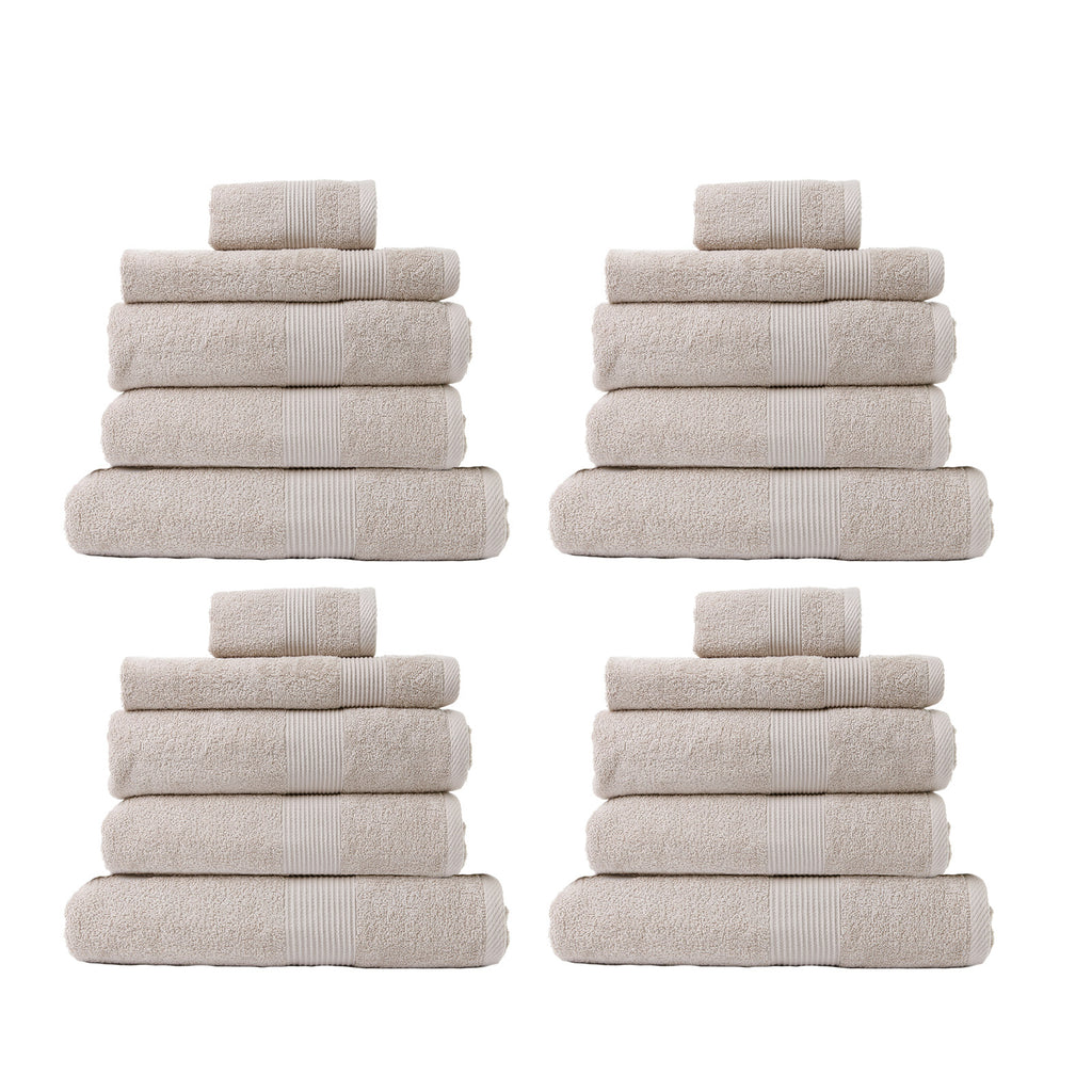 Royal Comfort 20 Piece Cotton Bamboo Towel Bundle Set 450GSM Luxurious Absorbent - Beige - House Things Home & Garden > Bathroom Accessories