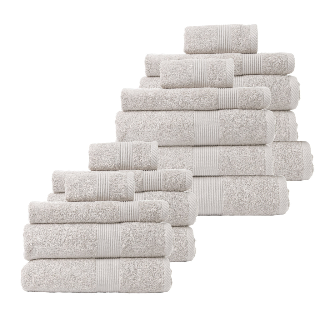 Royal Comfort 18 Piece Cotton Bamboo Towel Bundle Set 450GSM Luxurious Absorbent - Sea Holly - House Things Home & Garden > Bathroom Accessories