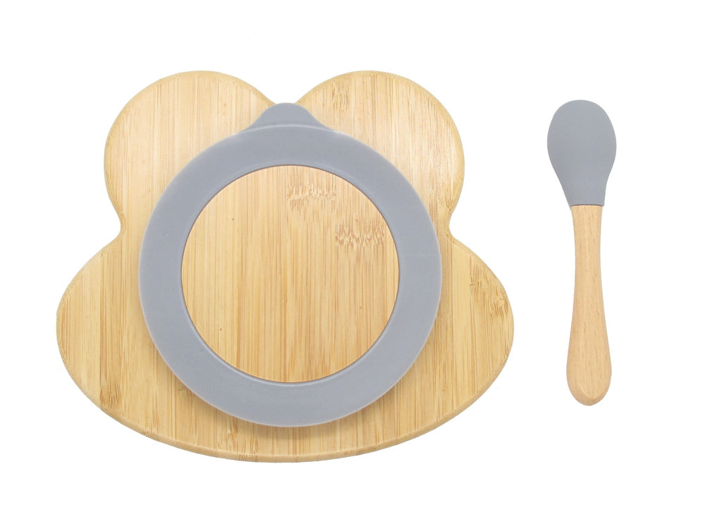 Bamboo Frog Kids Plate with Suction Cap Base & Spoon - House Things Baby & Kids > Baby & Kids Others