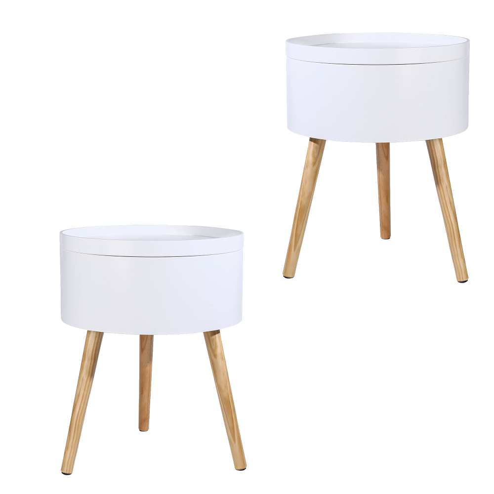 Miller Tray Top Bedside Table Side Table Bedroom Modern Set of 2 - House Things Furniture > Bedroom