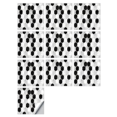 Imitation 3D Epoxy Tile Tic Tac Stickers Black - House Things Home & Garden > Wallpaper
