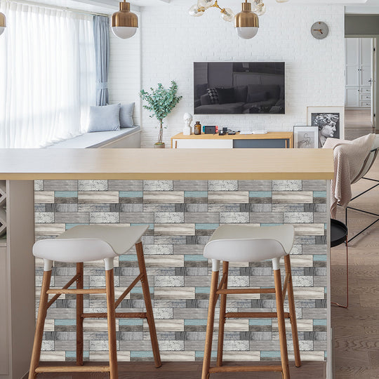 Waterproof Tiles Wallpaper Stickers Bathroom Kitchen Timber Blue - House Things Home & Garden > Wallpaper