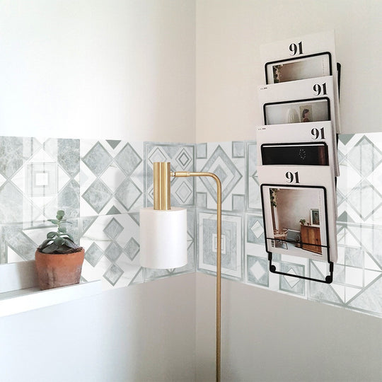 Geometric Pattern Staircase Wall Tile Sticker Kitchen Stove Water And Oil Proof Stickers - House Things Home & Garden > Wallpaper