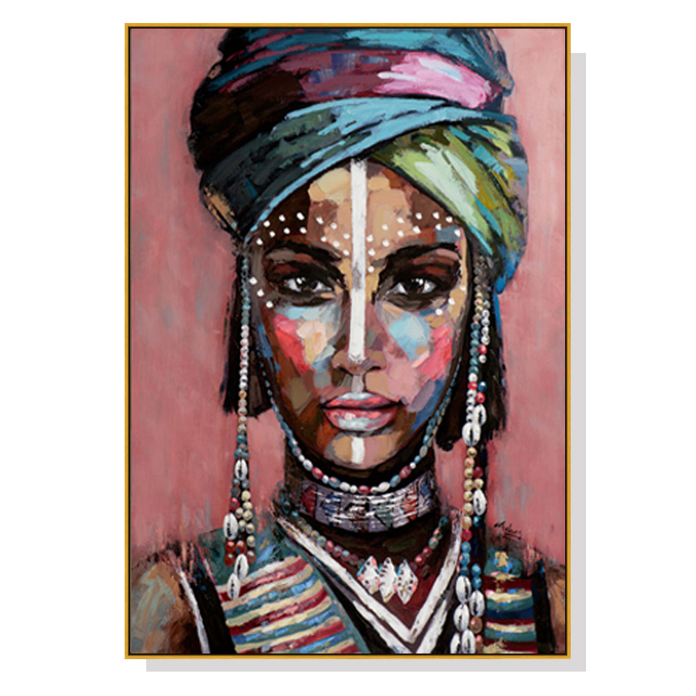 70cmx100cm African woman II Gold Frame Canvas Wall Art - House Things Home & Garden > Wall Art