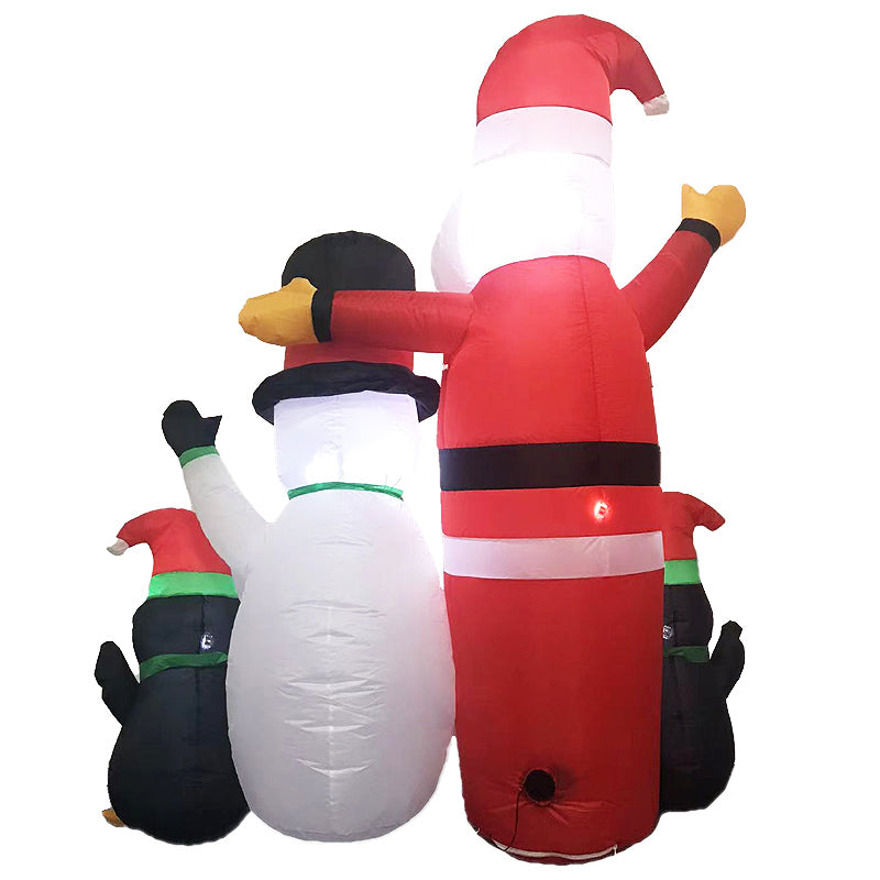 1.8m Santa Snowman and Penguin Christmas Inflatables with LED - House Things Occasions > Christmas