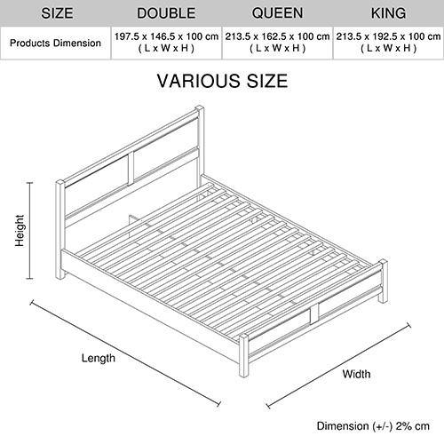 Bella Bed frame King Size Oak - House Things Furniture > Bedroom