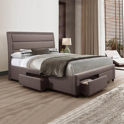 King Windsor Bed Frame with Storage drawers Light Grey - House Things Furniture > Bedroom