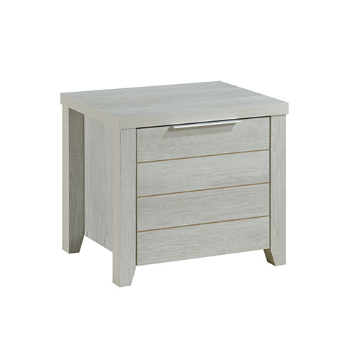 Bedside Table 2 drawers Storage Table Night Stand MDF in White Ash - House Things Home & Garden > Storage