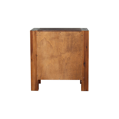 Bedside Table 2 drawers Night Stand Solid Wood Acacia Storage in Chocolate Colour - House Things Furniture > Bedroom