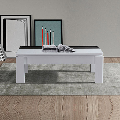 Tawhoo Coffee Table Black & White Glossy Colour - House Things Furniture > Living Room