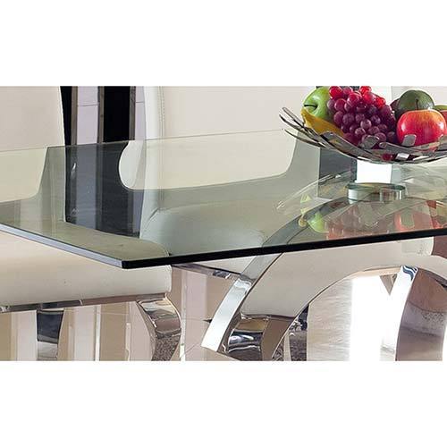 Chiswick Steel Glass Base Dining Table - House Things Furniture > Dining