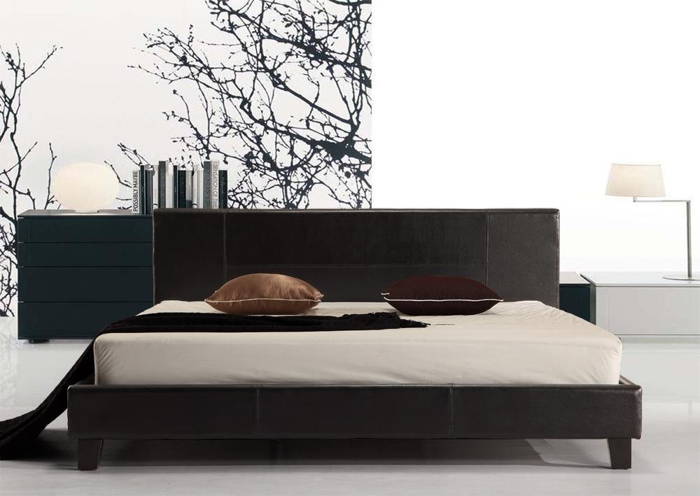 FINNI King PU Leather Bed Frame Black - House Things Furniture > Bedroom