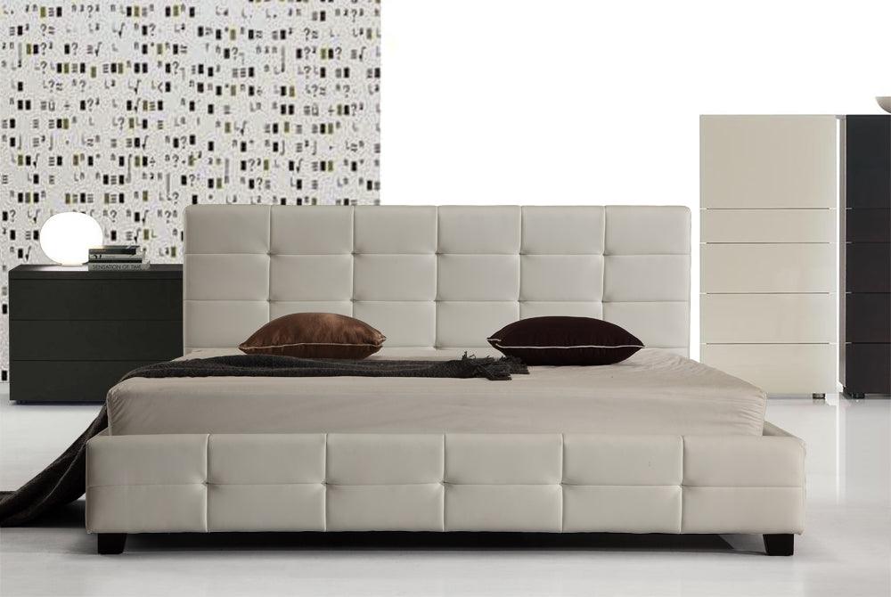 Boston King Size PU Leather Bed Frame White - House Things Furniture > Bedroom