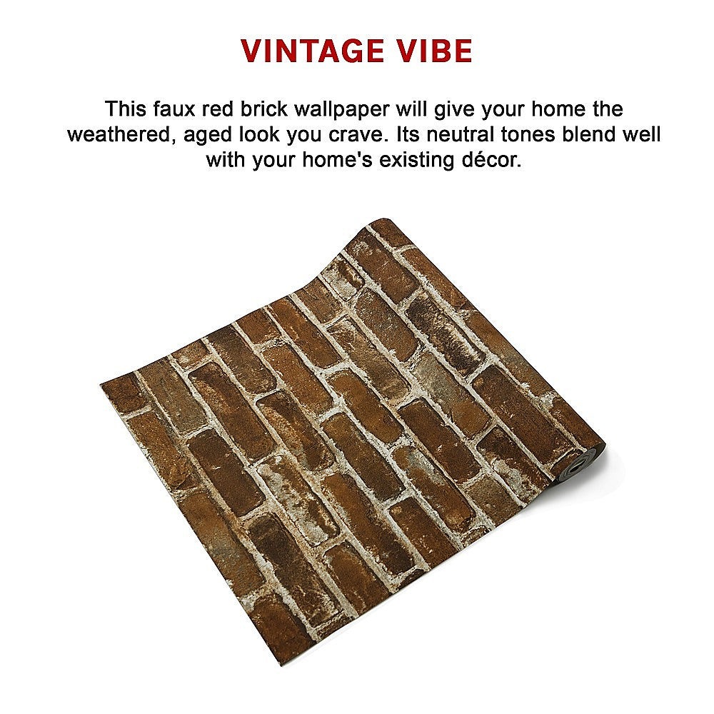 Wallpaper Faux Brick Wall Paper Roll - House Things Home & Garden > Home & Garden Others