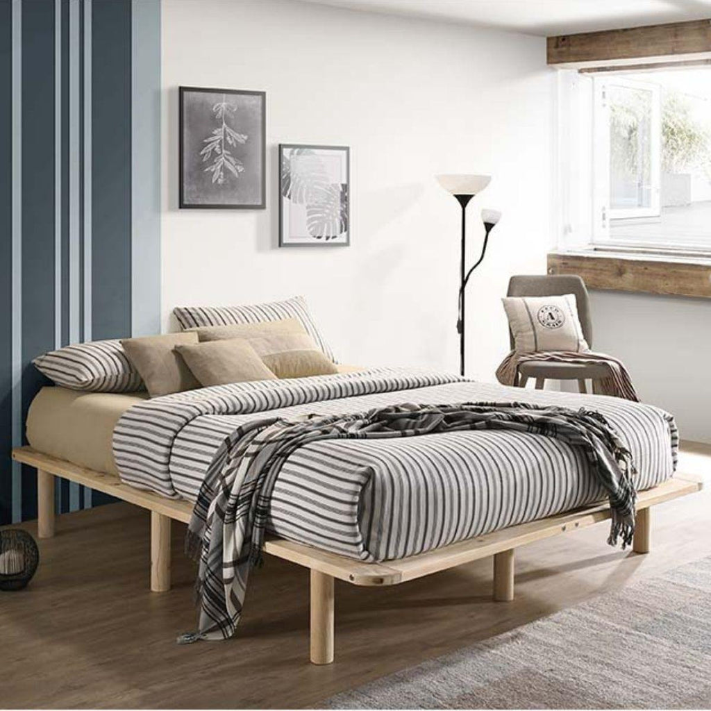 Queen Bed Base Wooden Jasper - House Things Furniture > Bedroom
