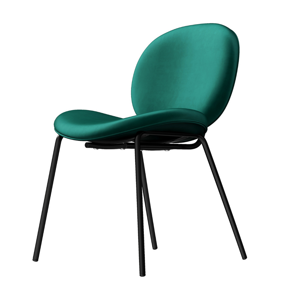 Deep Green Velvet Dining Chair x 2 - Housethings 