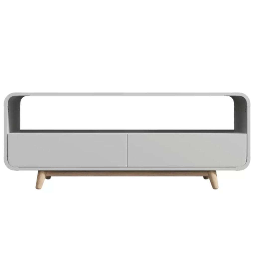 Nele White Modern Coffee Table with Push Open Drawers - House Things Furniture > Living Room