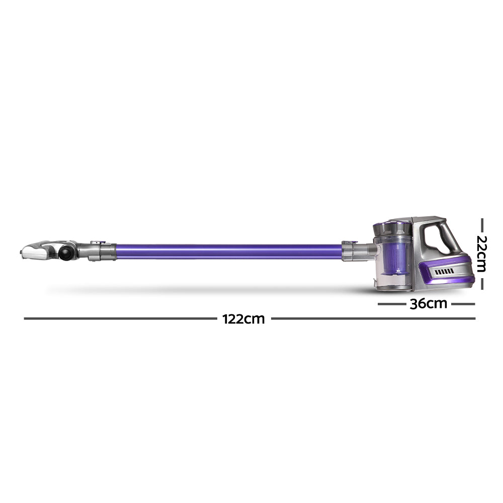 Devanti 150 Cordless Handheld Stick Vacuum Cleaner 2 Speed Purple And Grey - House Things Appliances > Vacuum Cleaners