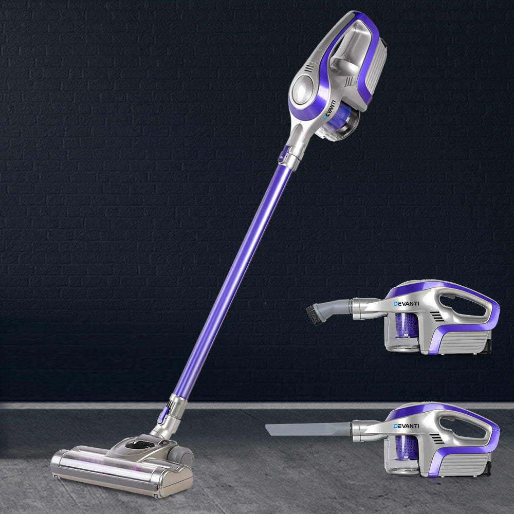 Devanti Cordless Stick Vacuum Cleaner - Purple & Grey - House Things Appliances > Vacuum Cleaners