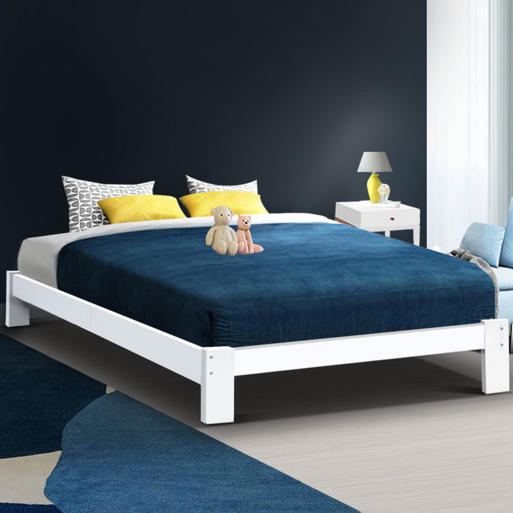 Queen Wooden Bed Base Frame Size Jackie - House Things Furniture > Bedroom