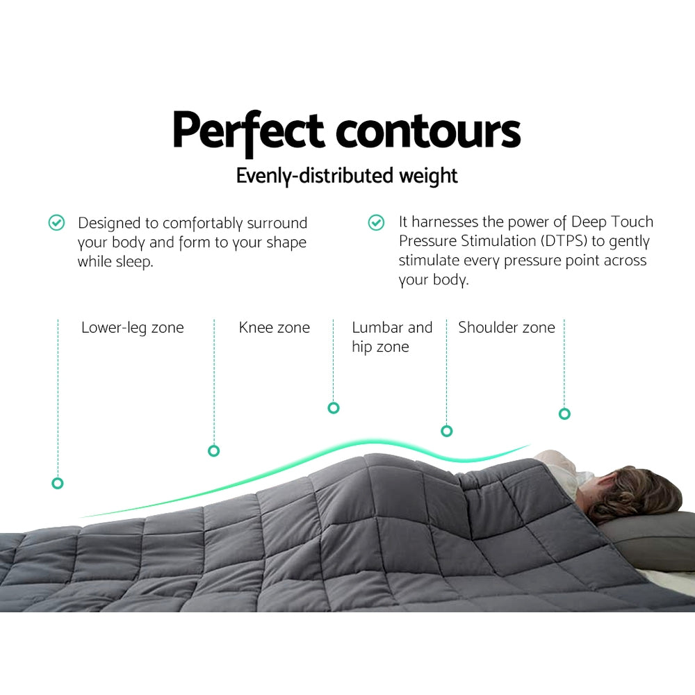 Weighted Blanket Adult 5KG Heavy Gravity Blankets Microfibre Cover Calming Relax Anxiety Relief Grey - House Things Home & Garden > Bedding