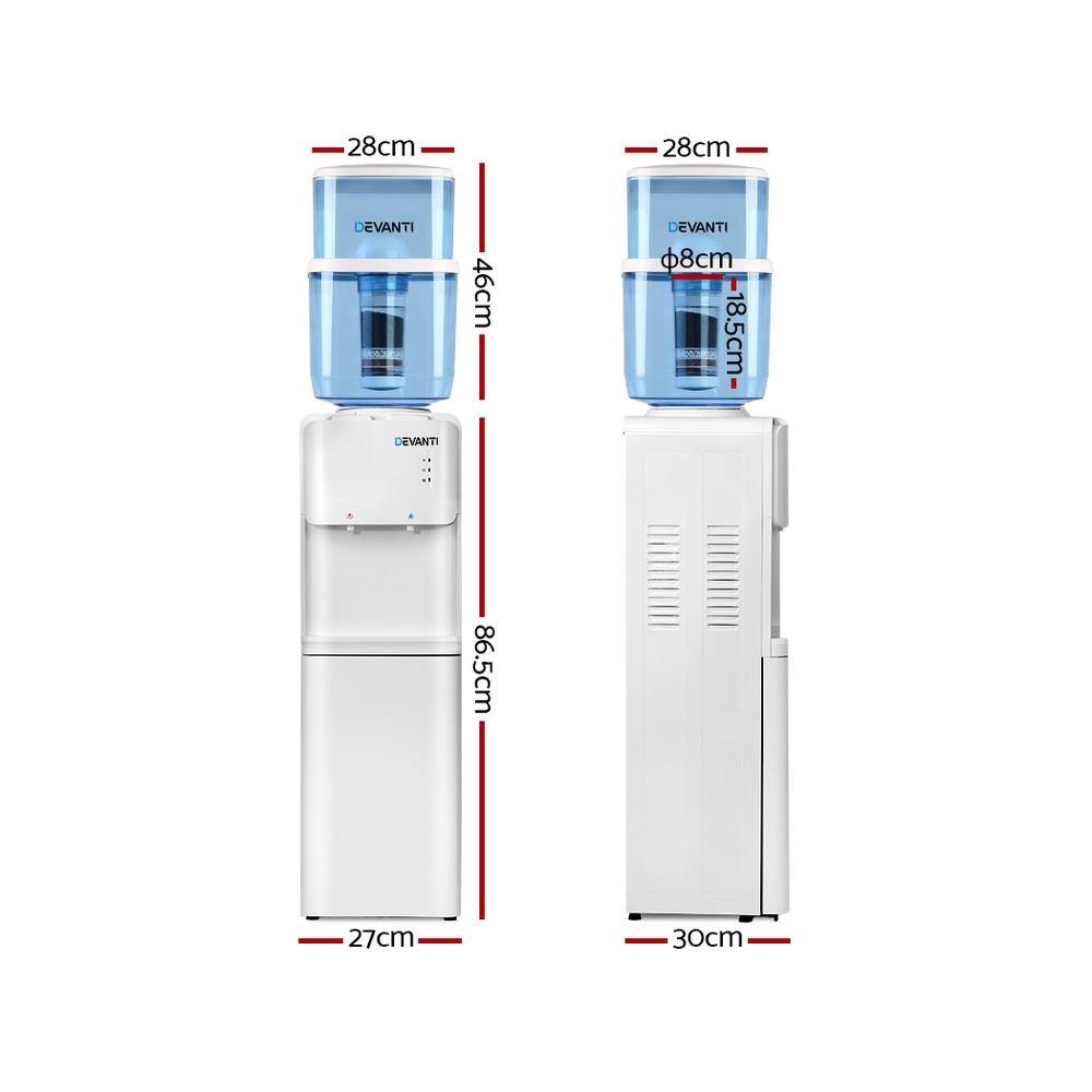 Devanti 22L Water Cooler Dispenser Top Loading Hot Cold Taps Filter Purifier Bottle - House Things Appliances > Kitchen Appliances