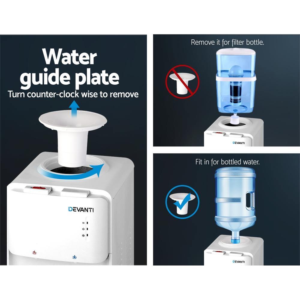 Devanti 22L Water Cooler Dispenser Top Loading Hot Cold Taps Filter Purifier Bottle - House Things Appliances > Kitchen Appliances