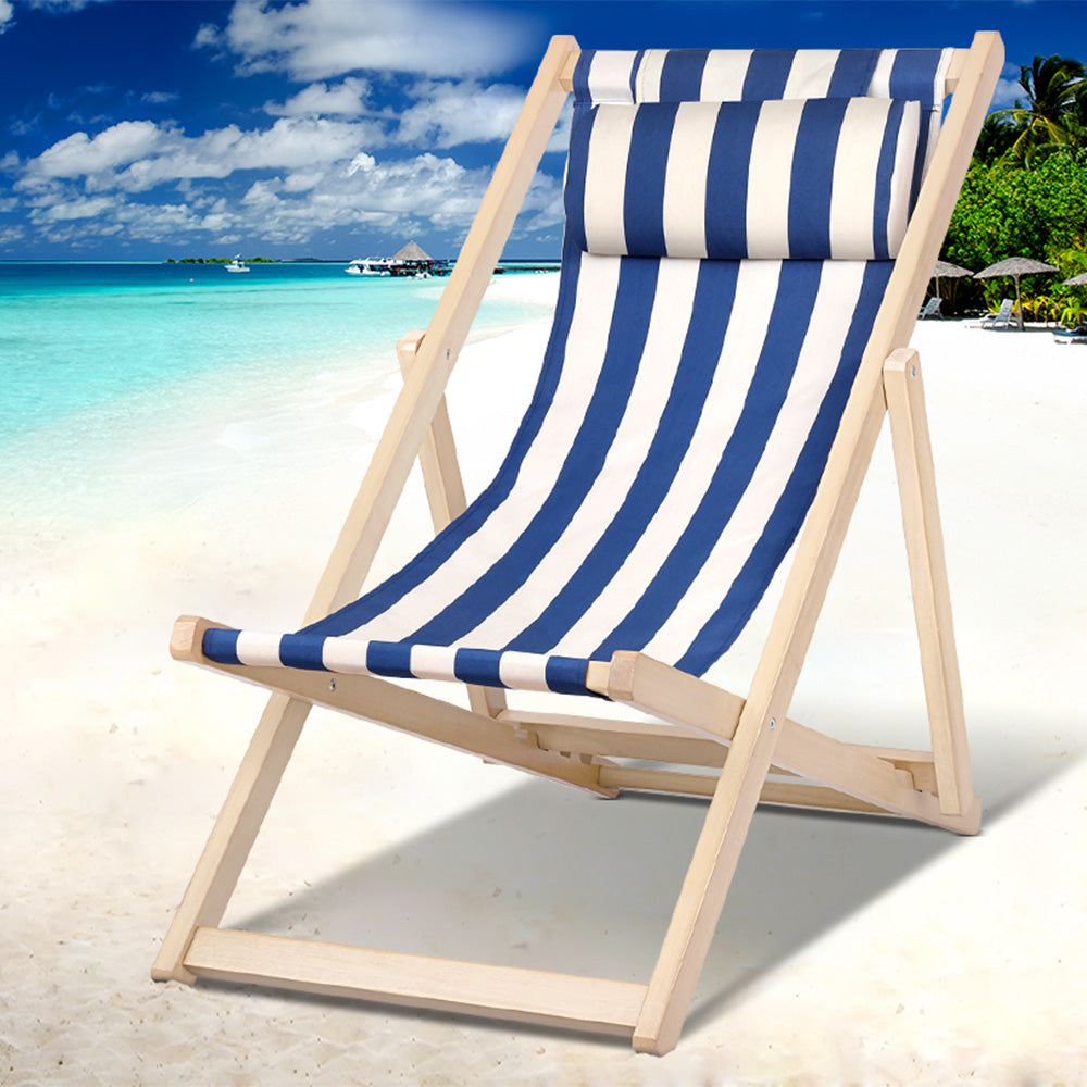 Fodable Beach Sling Chair Blue White House Things