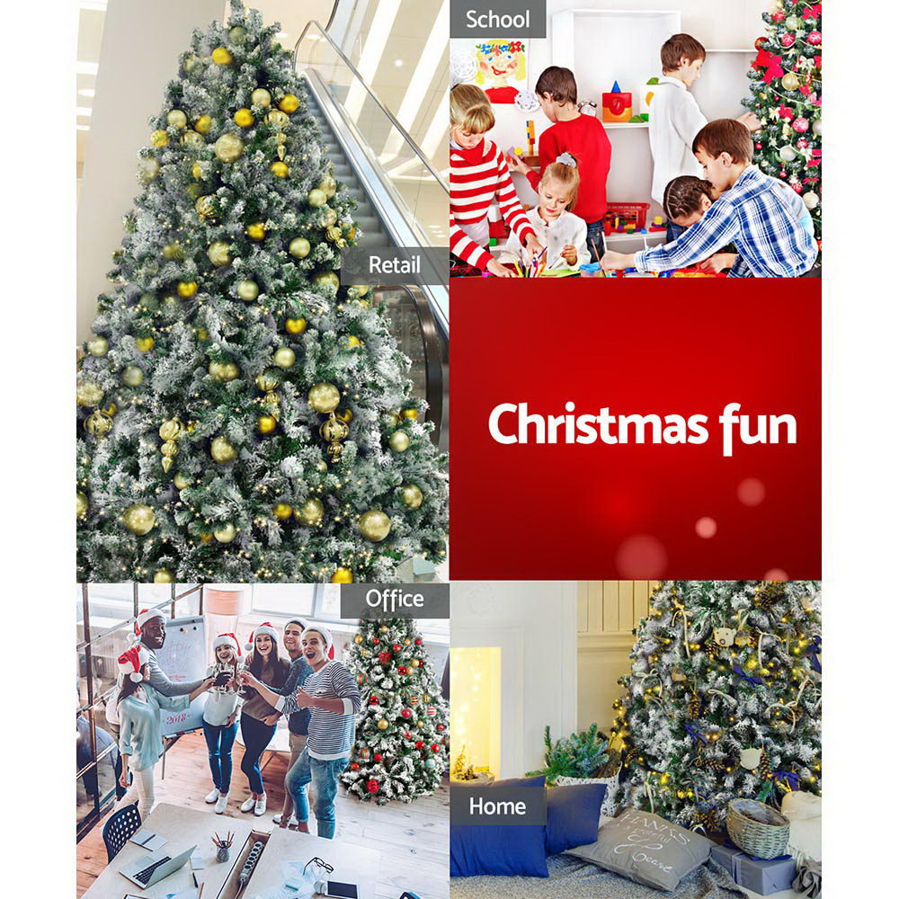 Snowy Christmas Tree 2.4M 8FT Xmas Decorations 1500 Tips - House Things Occasions > Christmas