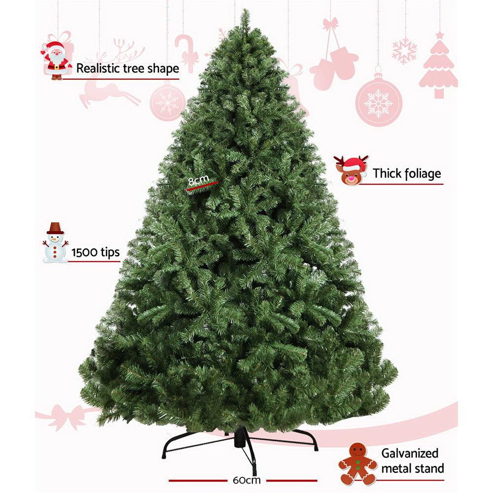 2.4M 8FT Christmas Tree 1500 Tips Green - House Things Occasions > Christmas