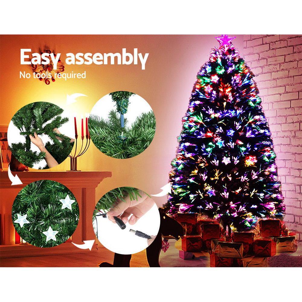 1.2M 4FT LED Christmas Tree Xmas Optic Fiber Multi Colour Lights - House Things Occasions > Christmas