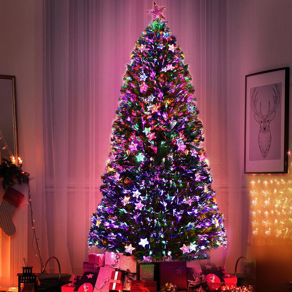 2.1M 7FT LED Christmas Tree Xmas Optic Fiber Multi Colour Lights - House Things Occasions > Christmas