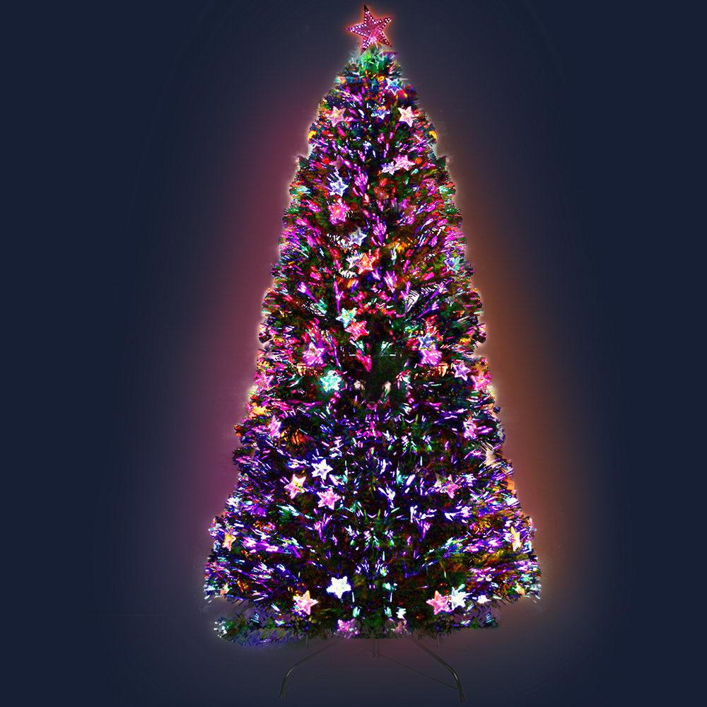 2.4M 8FT LED Christmas Tree Optic Fiber Multi Colour Lights - House Things Occasions > Christmas