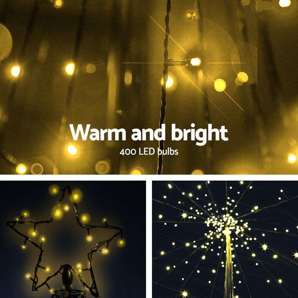 3.6M LED Christmas Tree Lights Xmas 400pc LED Warm White Optic Fiber - House Things Occasions > Christmas