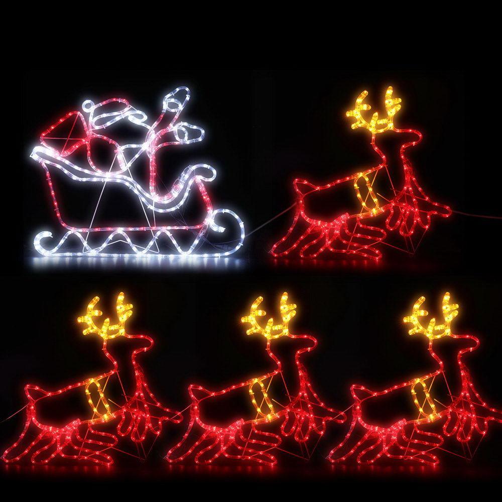 Christmas Motif Lights LED Rope Reindeer Waterproof Colourful Xmas - House Things Occasions > Christmas